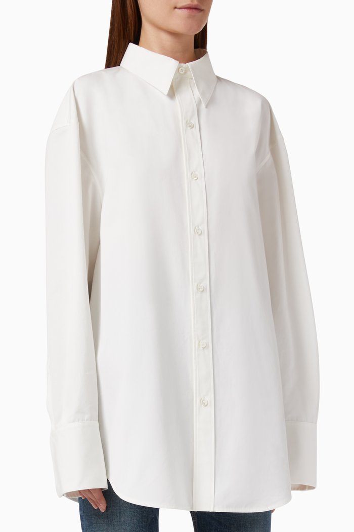 

Oversized Shirt in Cotton Poplin, White