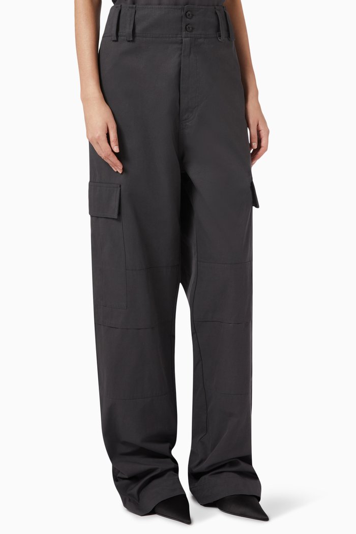 

Cassandre Cargo Pants in Cotton Twill, Grey
