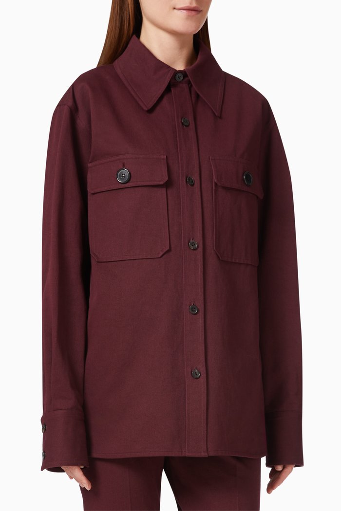 

Saharienne Shirt in Cotton, Purple