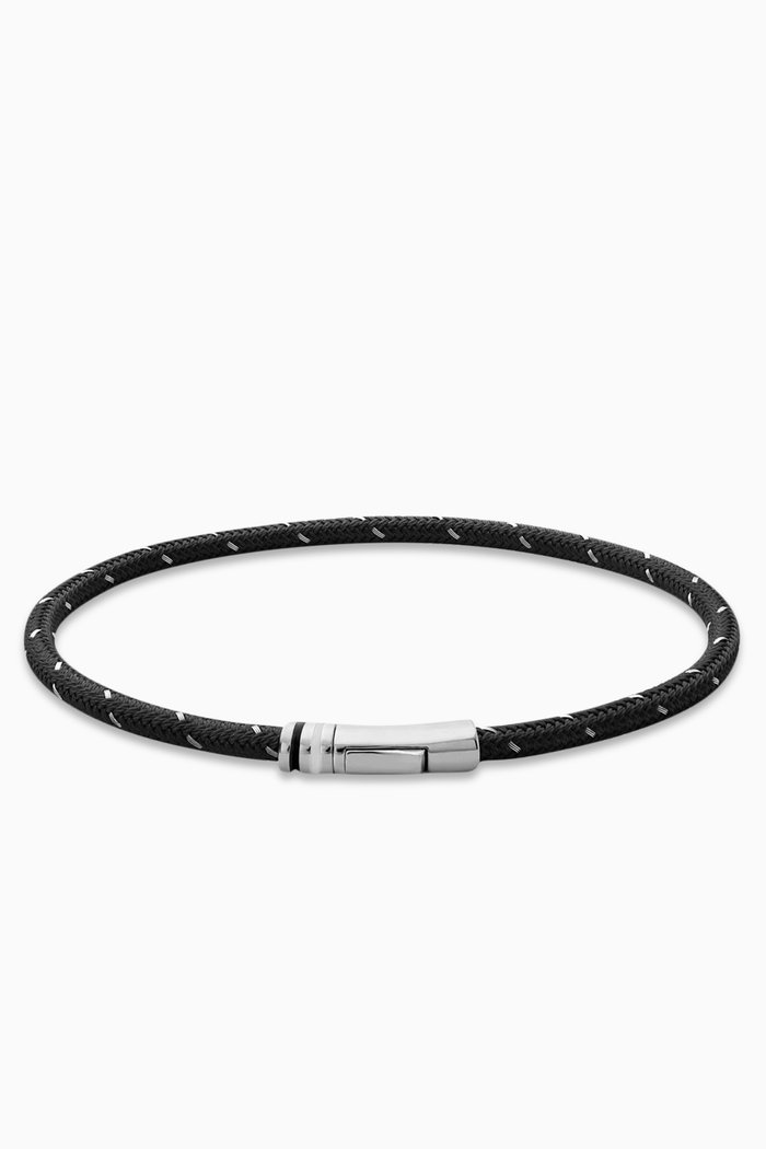 

Juno Rope Bracelet in Sterling Silver, Black