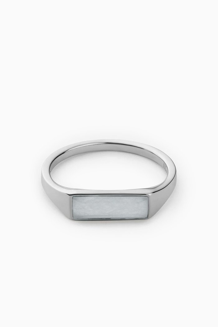 

Thin Lennox Chalcedony Ring in Sterling Silver, Blue