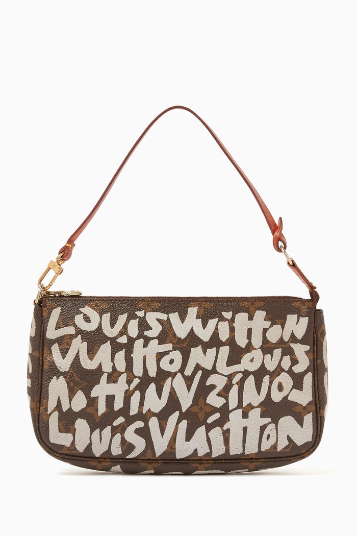 

x Stephen Sprouse Graffiti Pochette Accessoires Bag in Monogram Canvas, Brown
