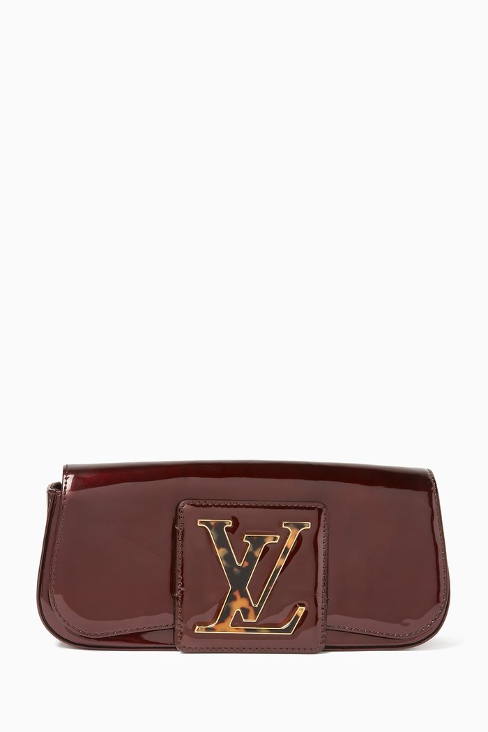 Amarante Sobe Clutch in Vernis Leather, Burgundy
