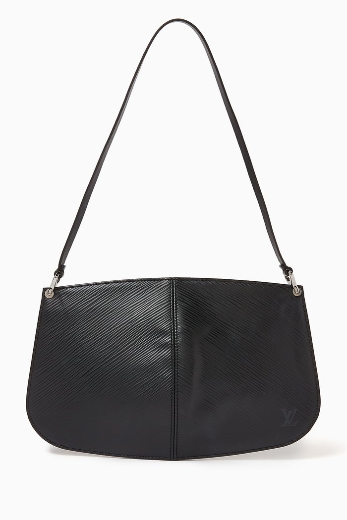 

Demi Lune Pochette Bag in Epi Leather, Black