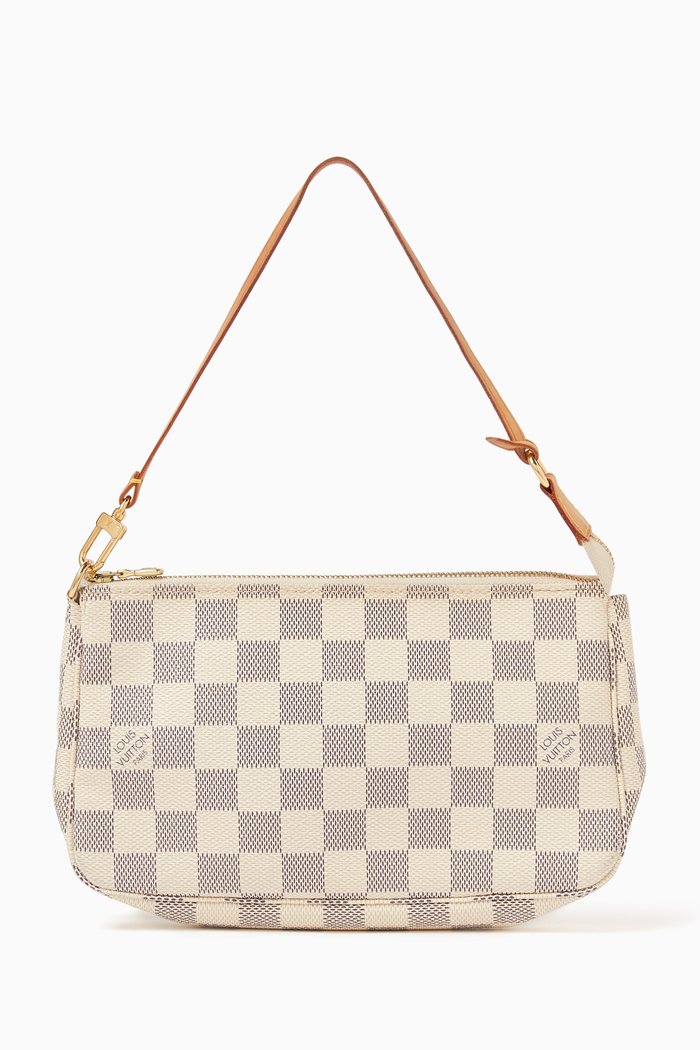 

Pochette Accessoires Bag in Damier Azur Canvas, White