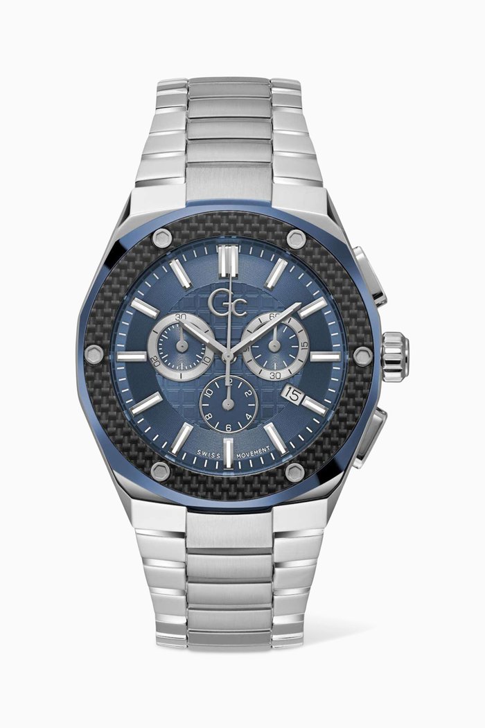 

Fiber Chronograph Stainless Steel Watch, 44mm, Blue