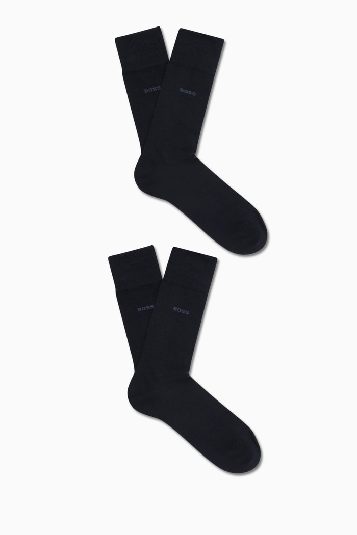 

Regular-length Logo Socks in Cotton-blend, Set of 2, Blue