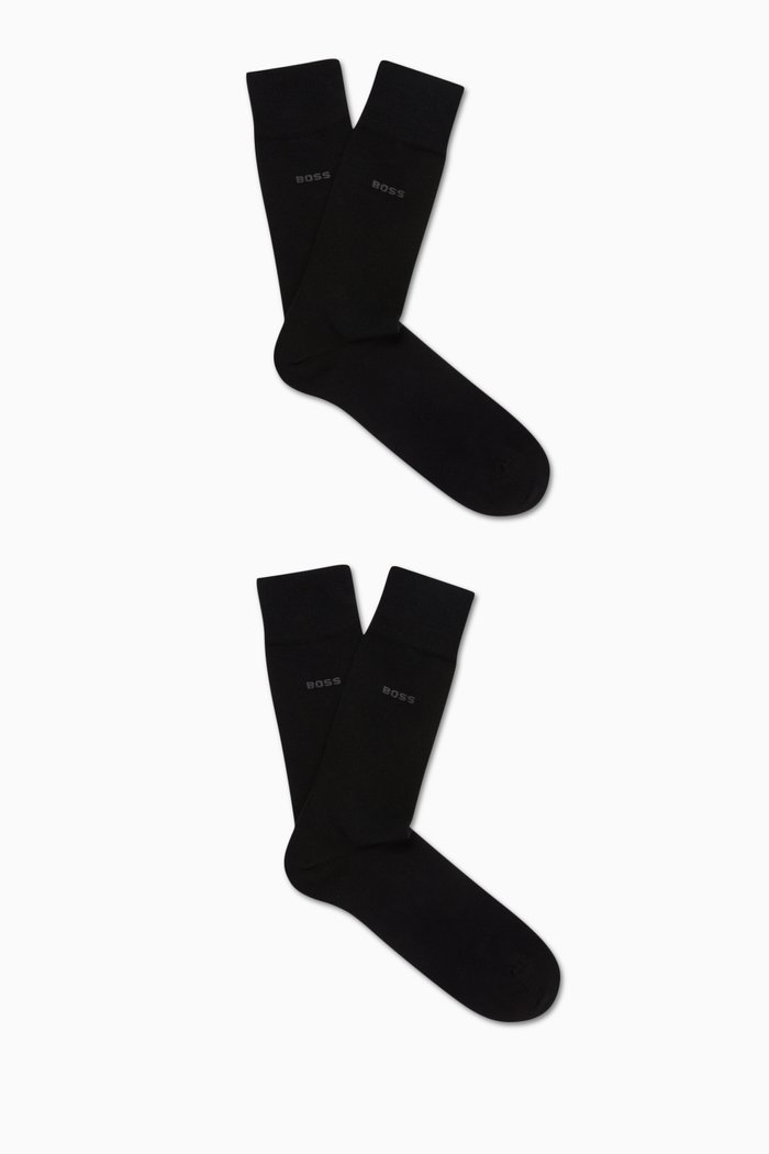 

Regular-length Logo Socks in Cotton-blend, Set of 2, Black