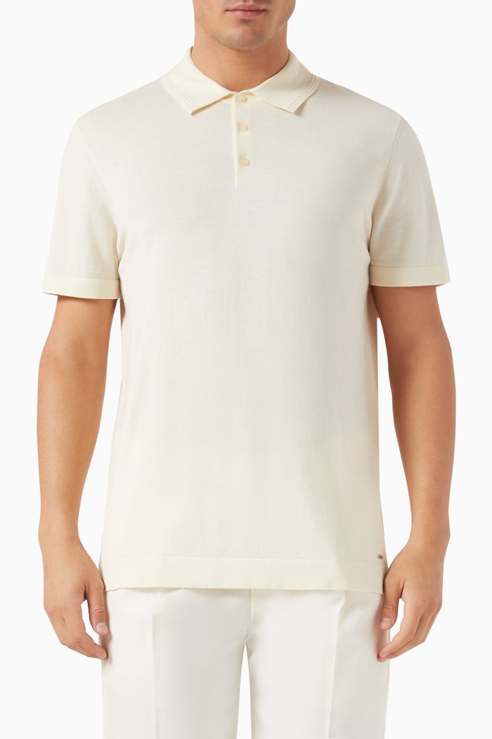 

Barron Polo Shirt in Cotton, Neutral