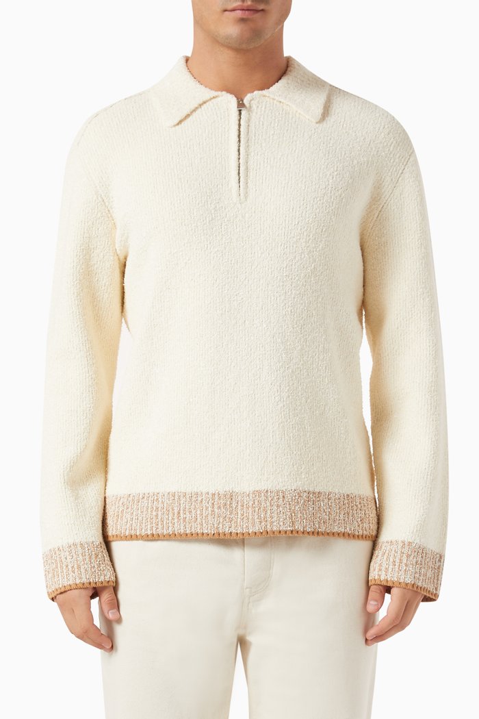 

Maxwell Zip Polo in Knit, Neutral