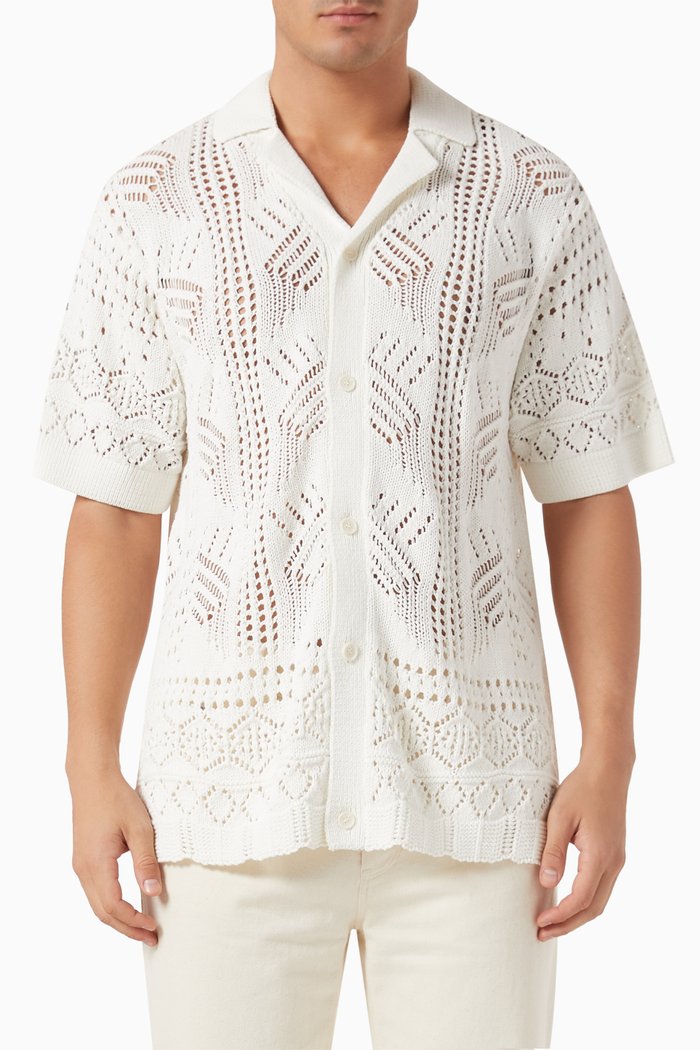 

Arthur Button Down Shirt in Linen-blend, White