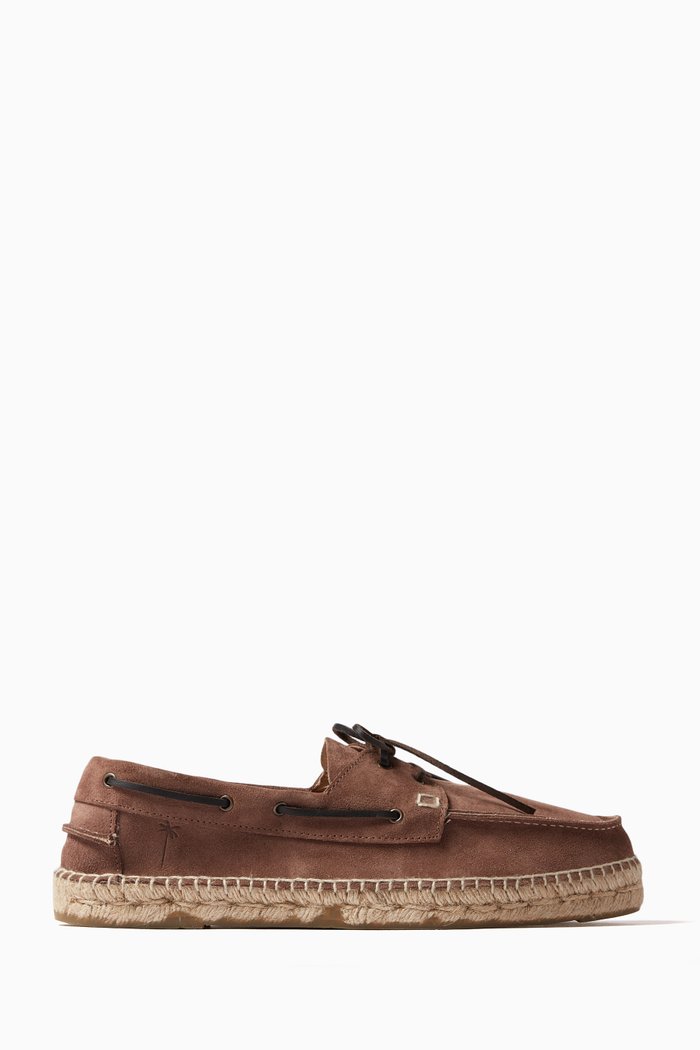

Boat Shoes Espadrilles in Suede, Brown
