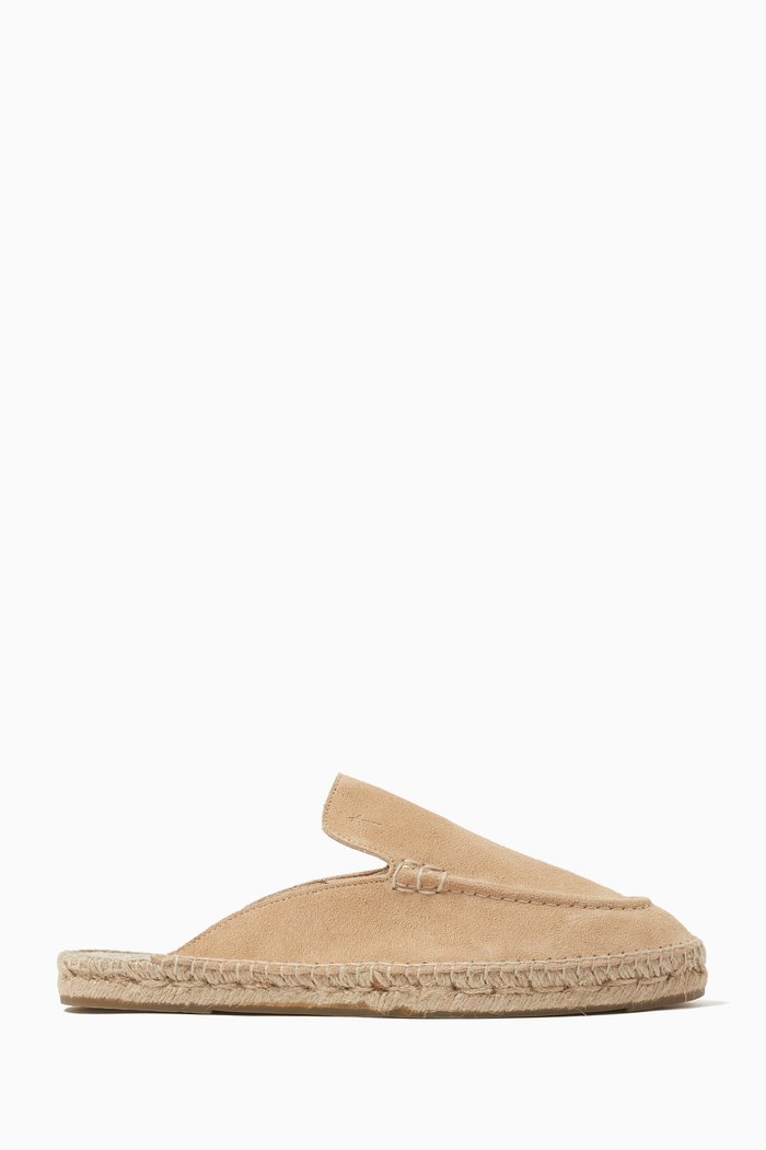 

Traveler Loafers Mules in Suede, Neutral