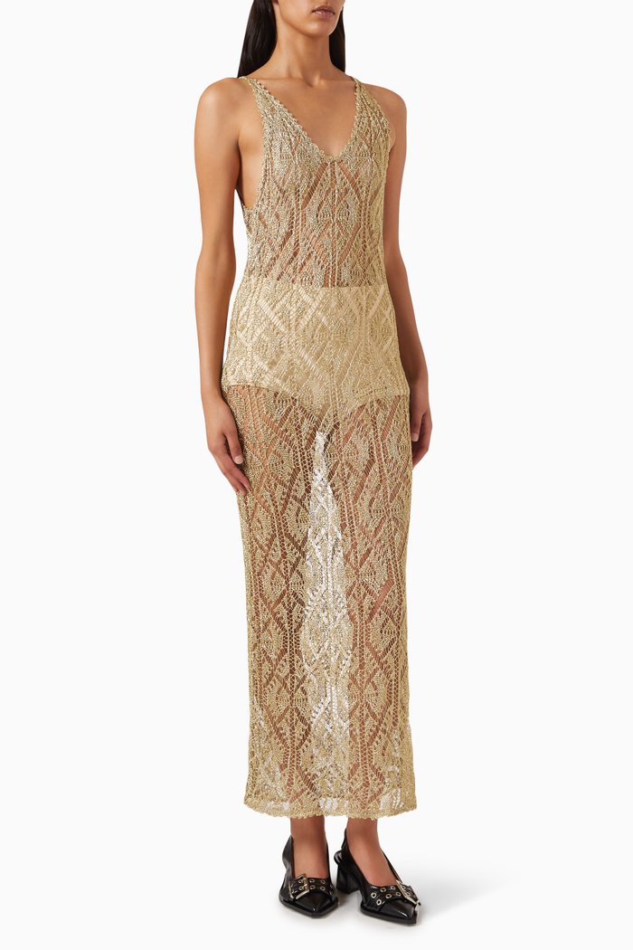

Metallic Cover-up Dress in Viscose-knit, Gold