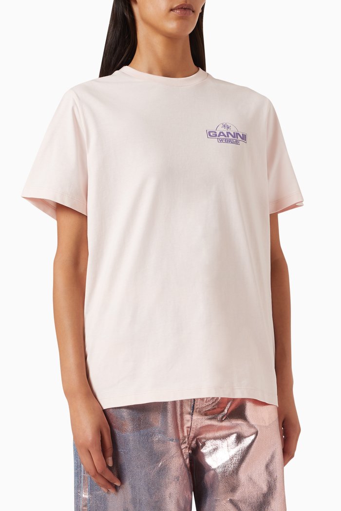 

Palm Trees Relaxed-fit T-shirt in Organic-cotton, Pink