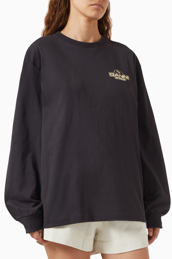 

Future Palm Tree Sweatshirt in Organic-cotton, Black