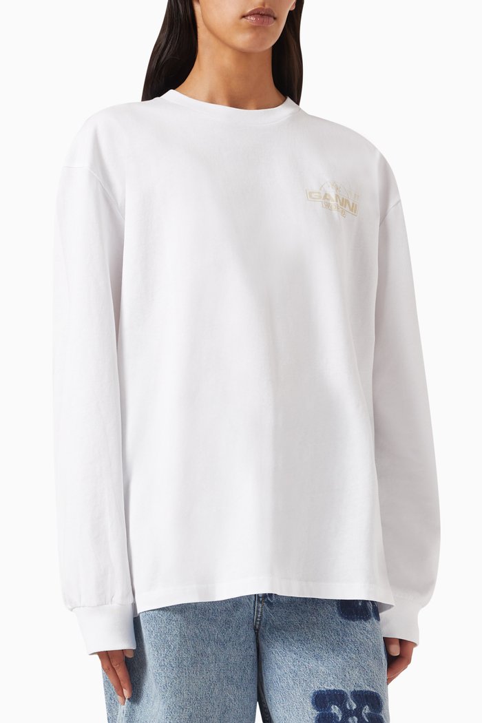 

Future Palm Tree Sweatshirt in Organic-cotton, White