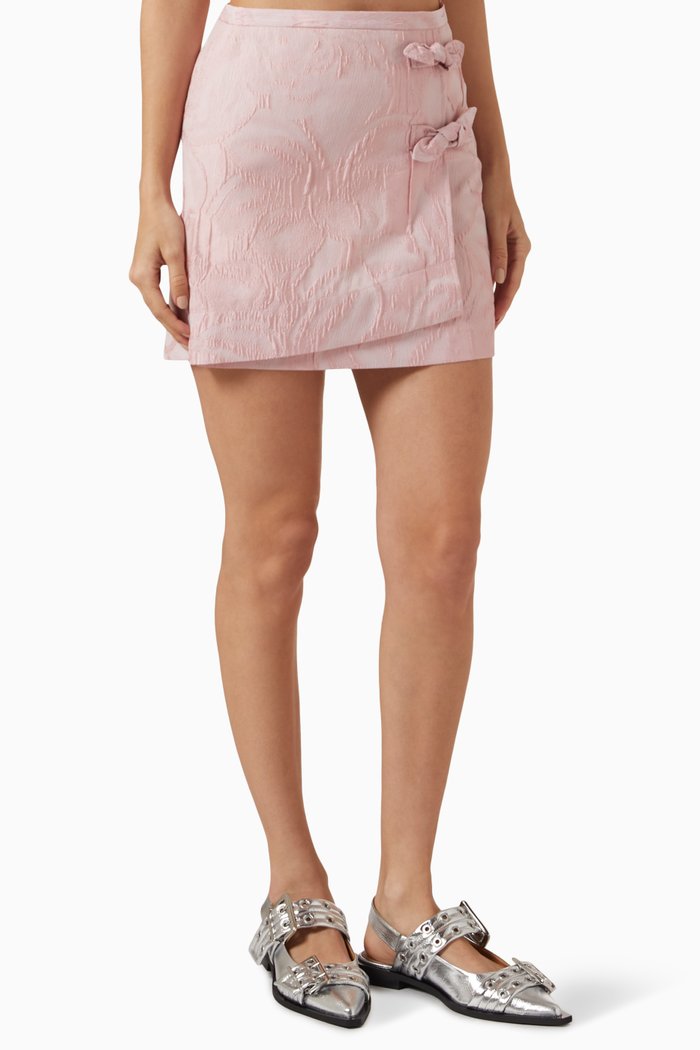 

Textured Cloqué Mini Skirt, Pink