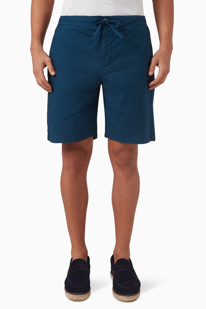 

Sergio Shorts in Stretch Cotton & Linen, Blue