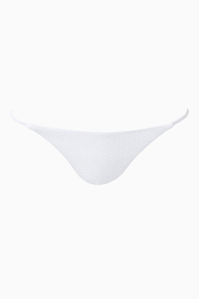 Livorno Weave Bikini Bottoms in Stretch Nylon, White