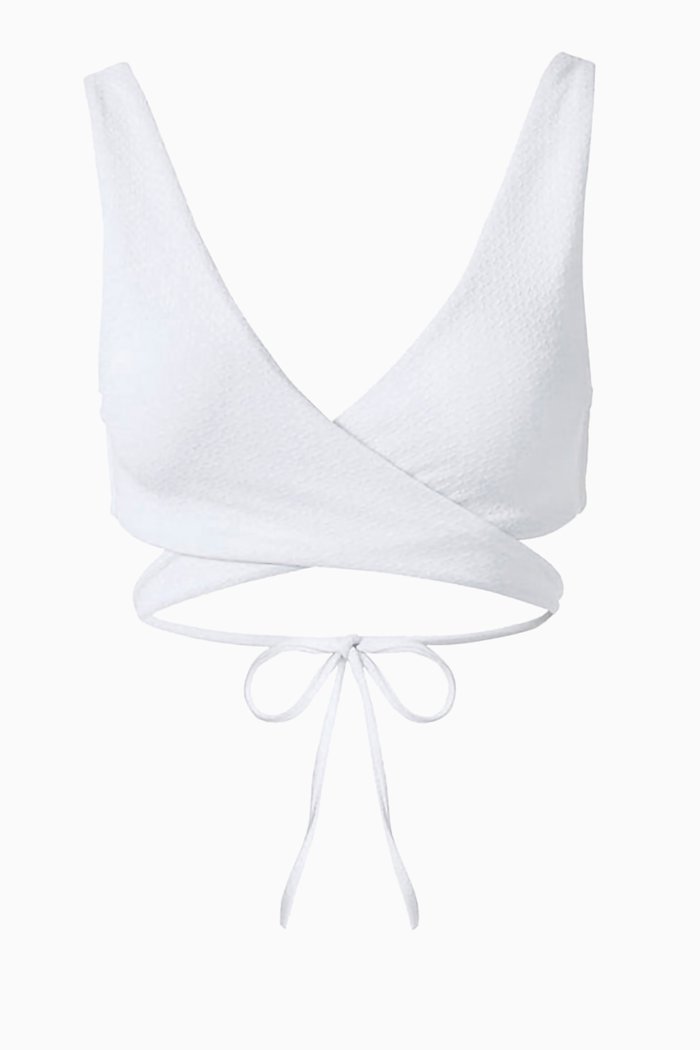 

Livorno Weave Bikini Top in Stretch Nylon, White