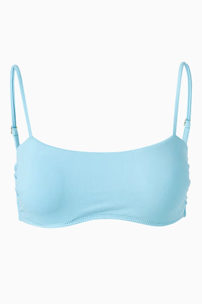 Vegas Bikini Top in Stretch Nylon, Blue