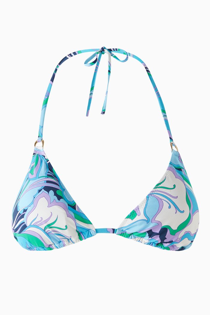 

Key West Tie-up Bikini Top, Blue