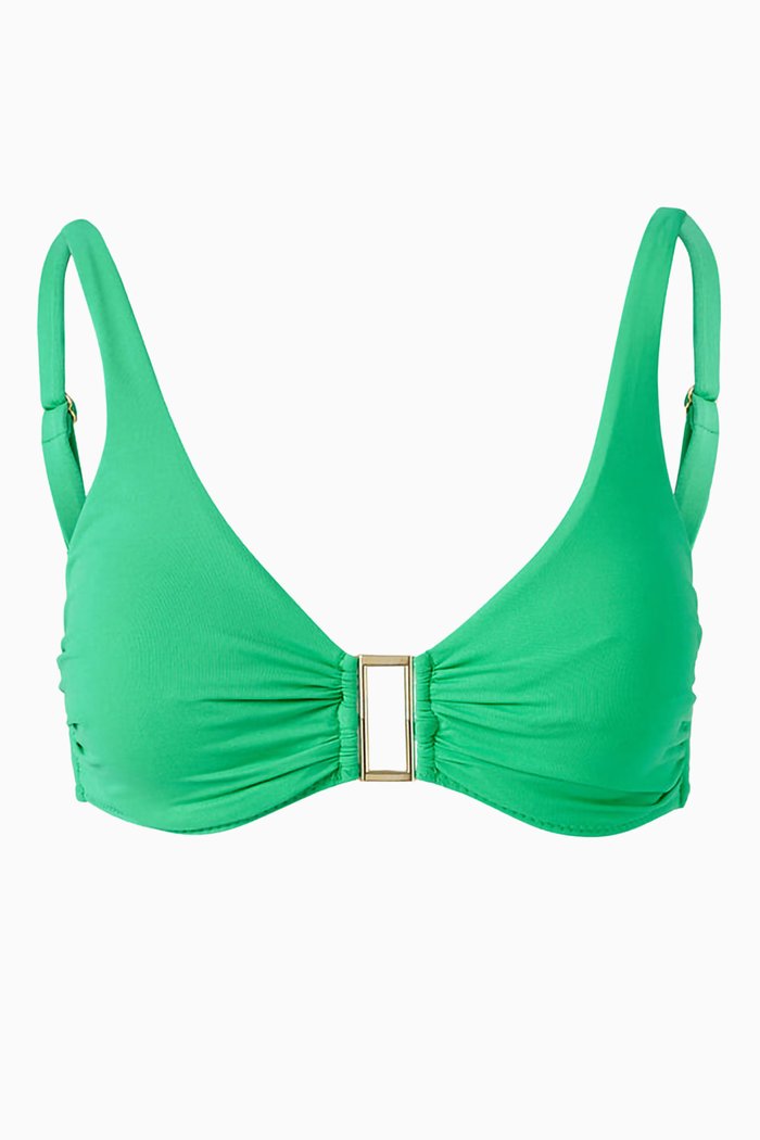 

Bel Air Bikini Top in Stretch Nylon, Green