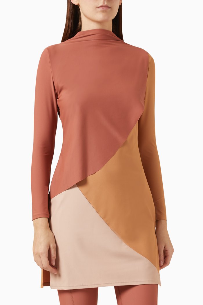 

Cape Swim Dress in Stretch-nylon, Brown