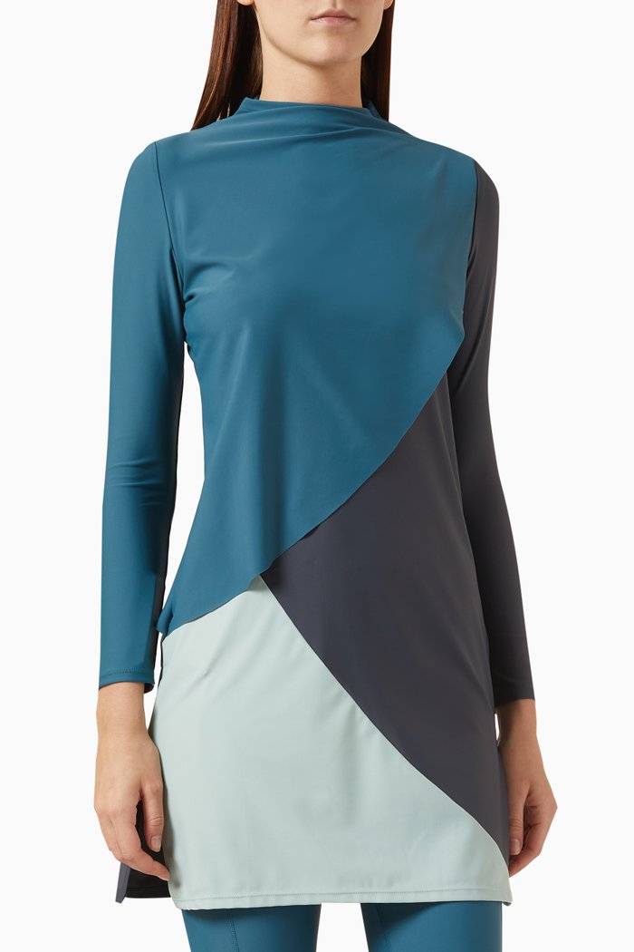 

Cape Swim Dress in Stretch-nylon, Blue