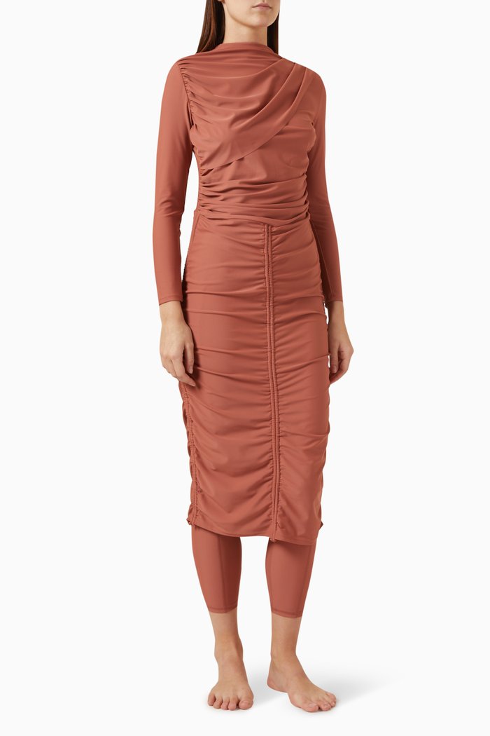 

Isla Swim Dress in Stretch-nylon, Brown