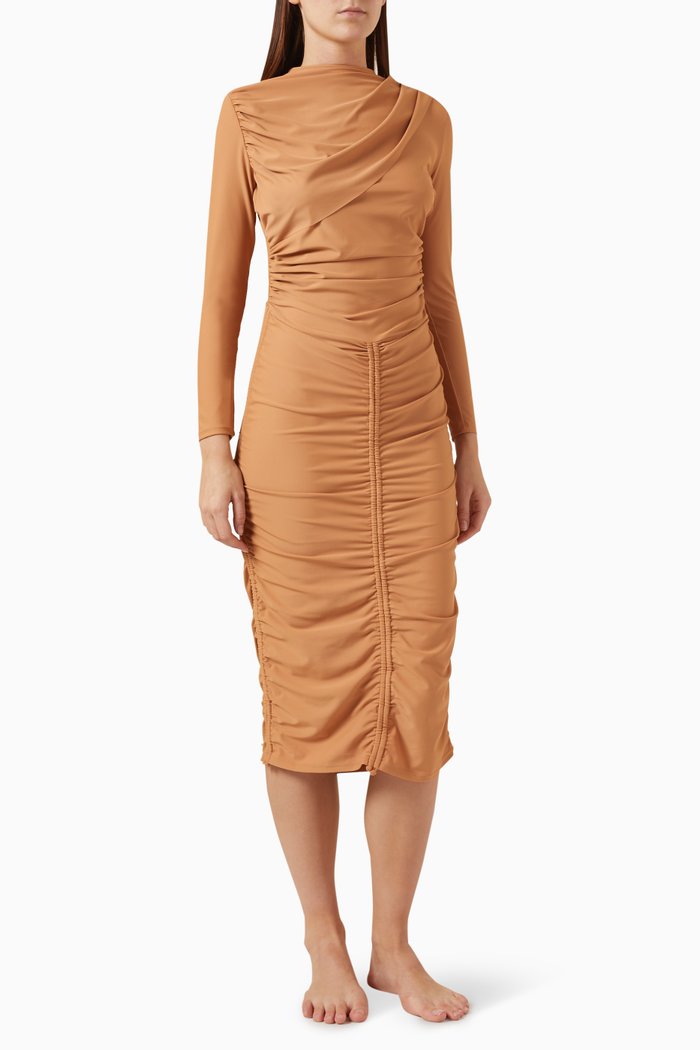 

Isla Swim Dress in Stretch-nylon, Brown