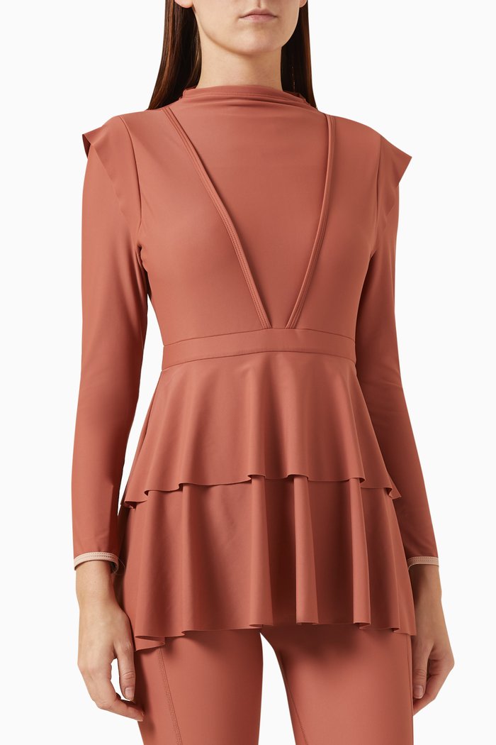 

Serena Swim Dress in Stretch-nylon, Brown