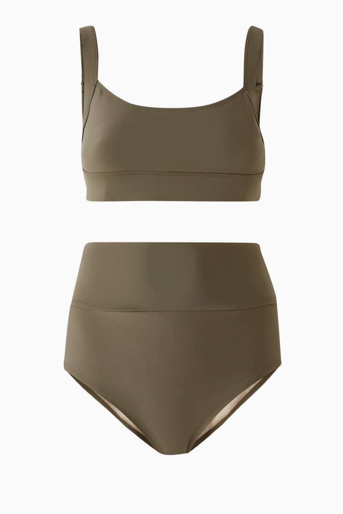 

High-waist Bikini Set in Stretch-nylon, Green