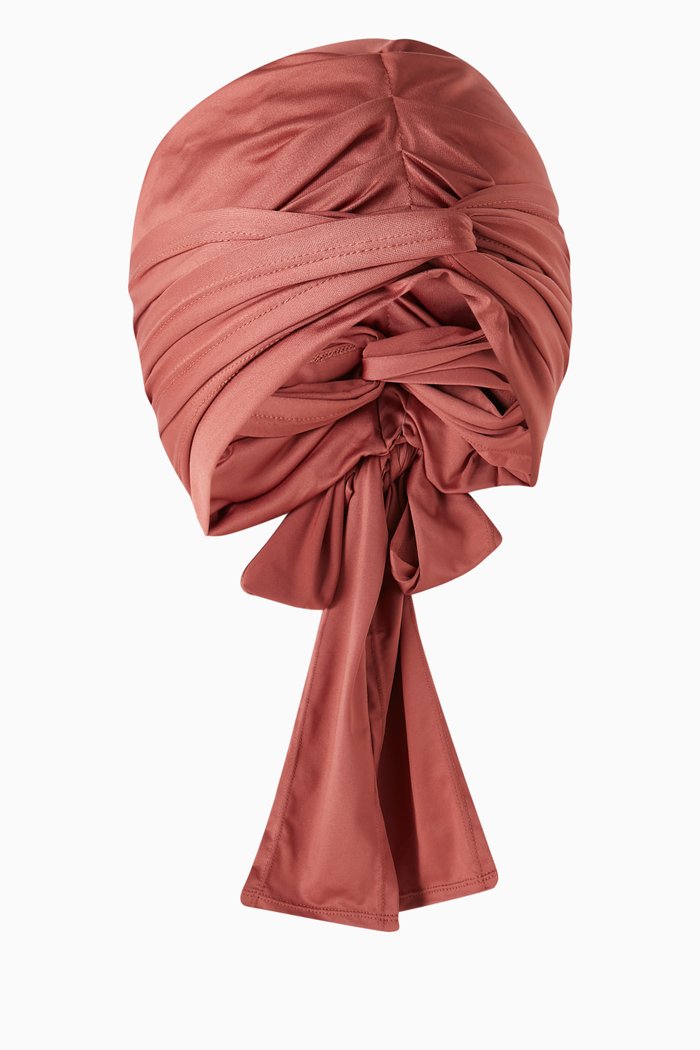 

Self-tie Swim Turban, Brown