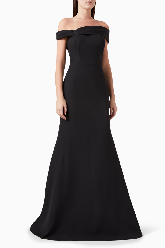 

Off-shoulder Maxi Dress, Black