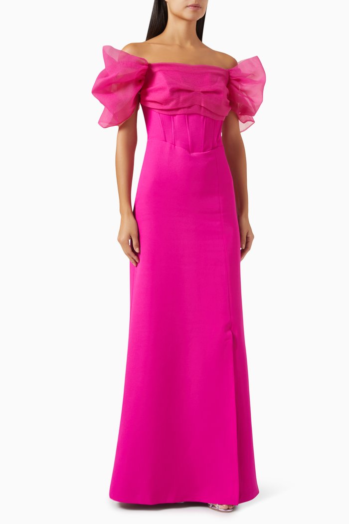 

Off-shoulder Corset Maxi Dress, Pink