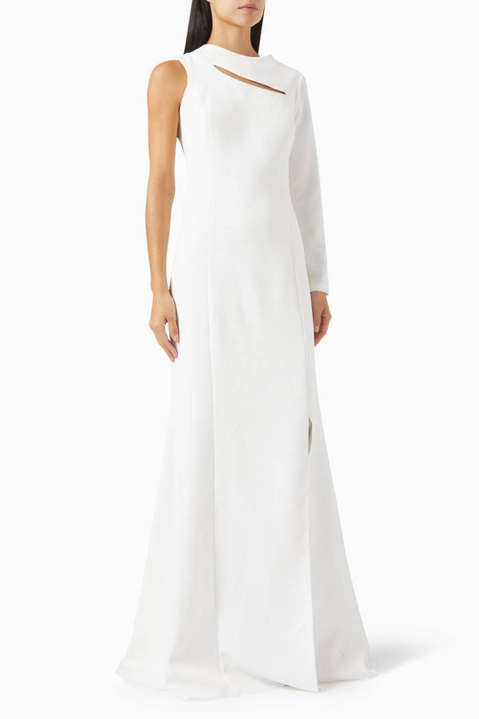 

One-shoulder Maxi Dress, Neutral