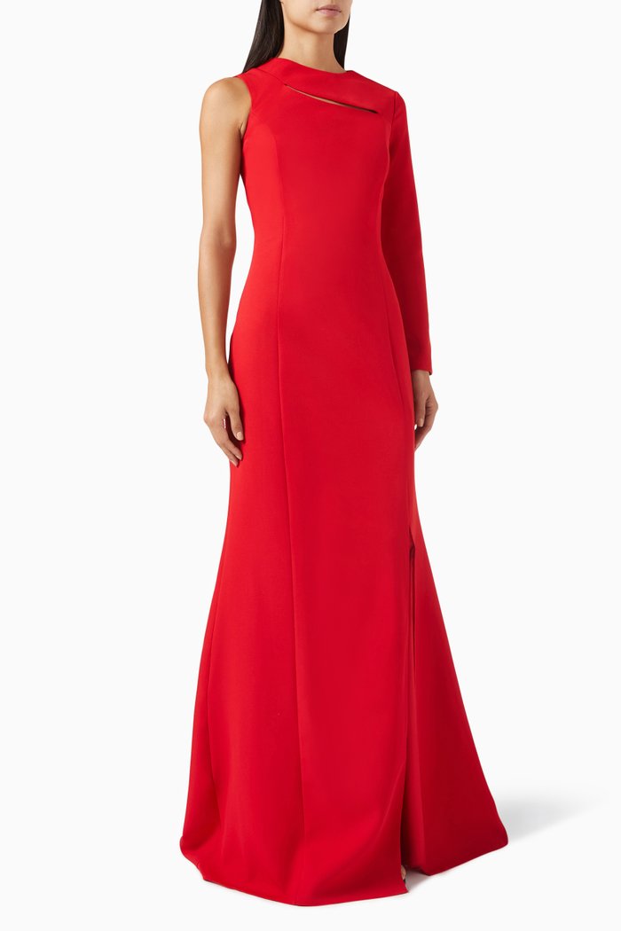 

One-shoulder Maxi Dress, Red