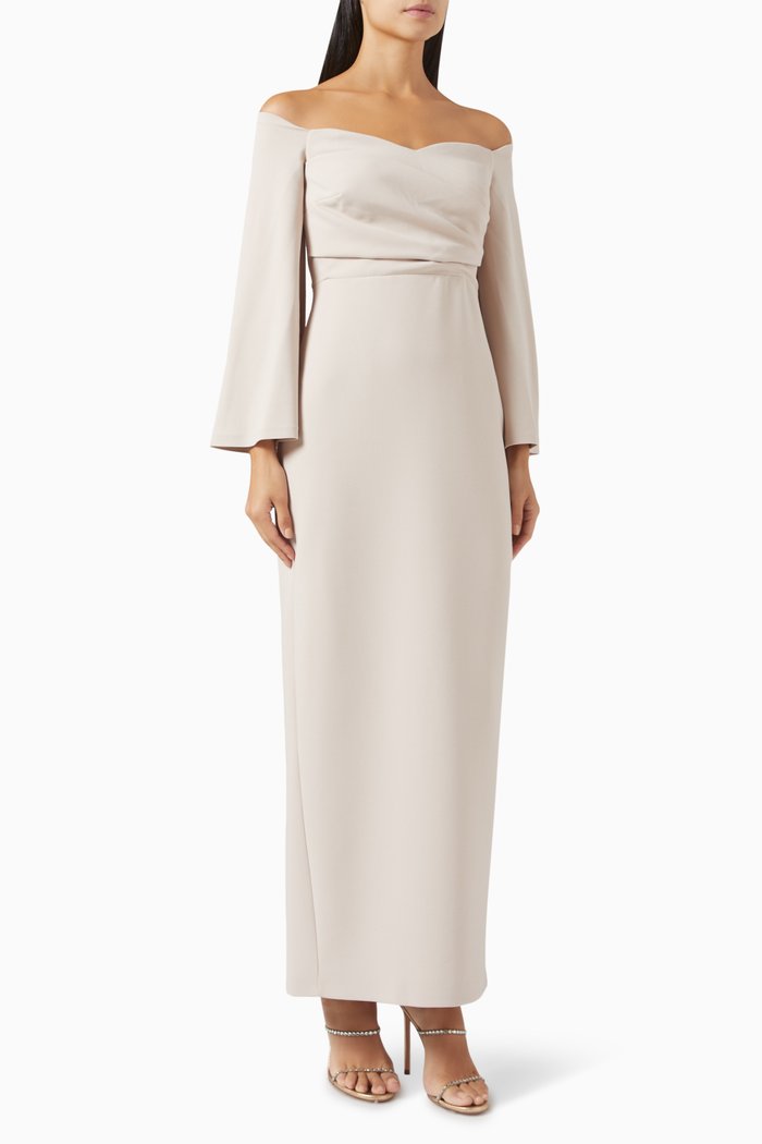 Off-shoulder Dress, Neutral