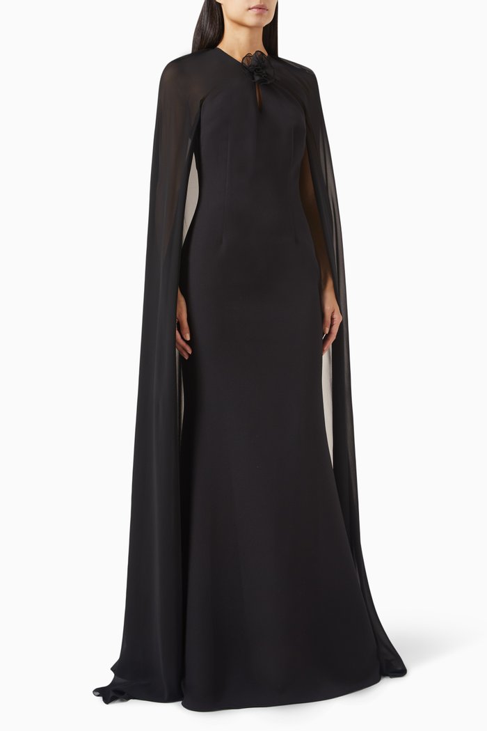 

Cape Maxi Dress, Black
