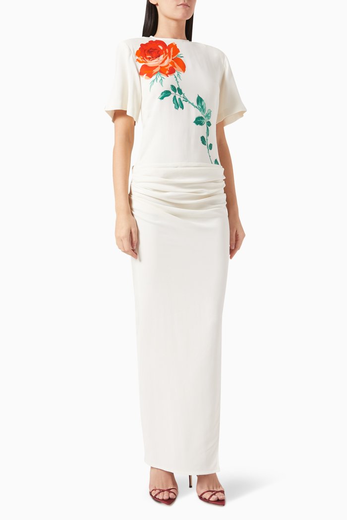 

Sable Printed Maxi Dress, White