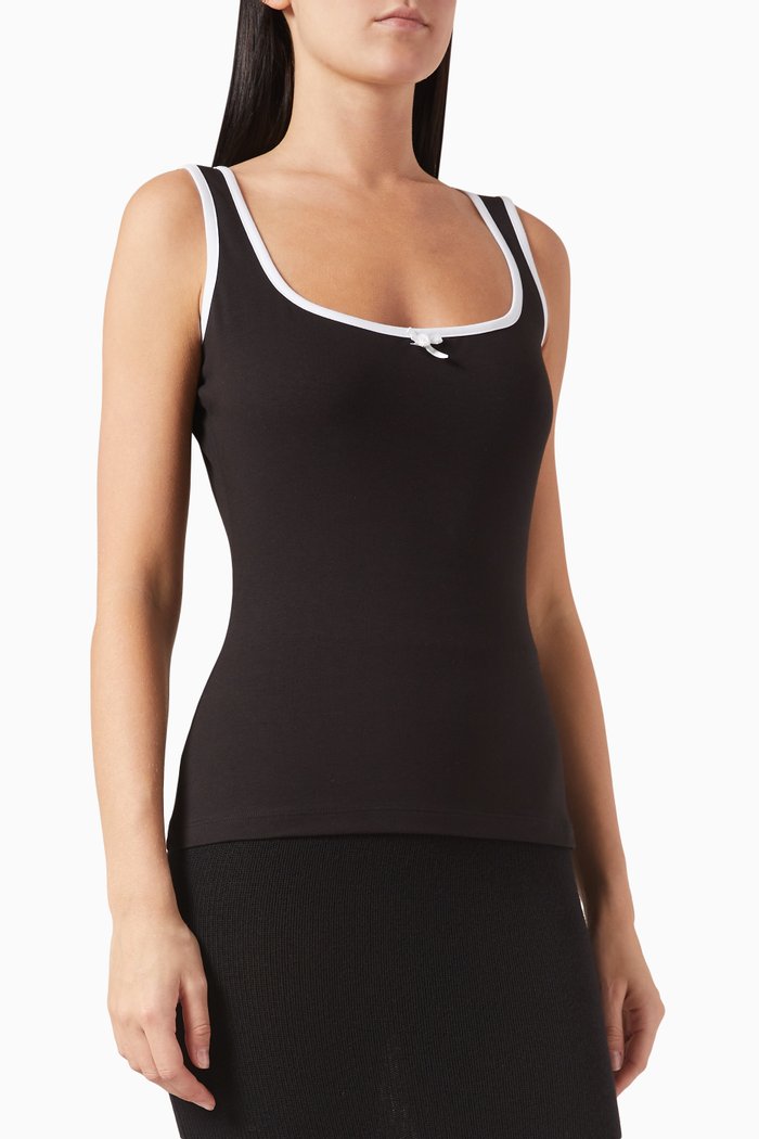 

Rose Detail Top in Jersey, Black
