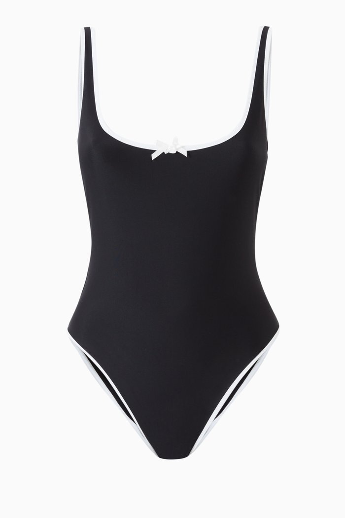 

Rose Backless One-piece Swimsuit in Lycra, Black
