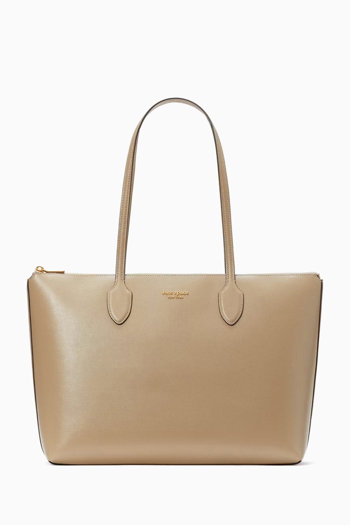 

Large Bleecker Tote Bag in Saffiano Leather, Grey