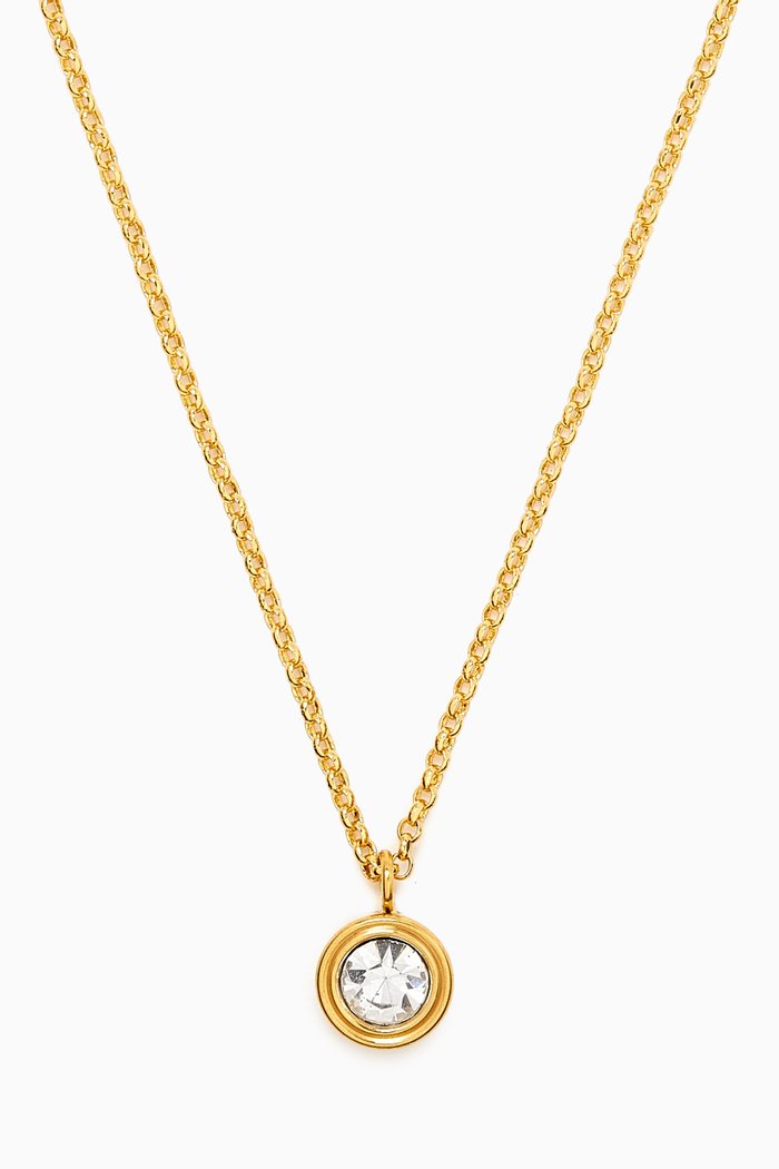 Set In Stone Mini Pendant in Brass, Gold