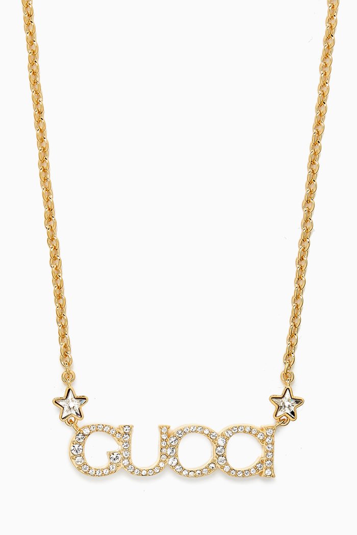

'GUCCI' Letter Necklace in Metal, Gold