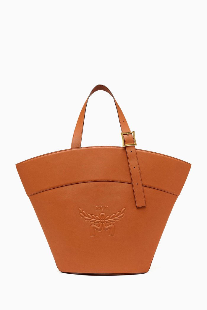 

Large Himmel Tote Bag in Leather, Brown