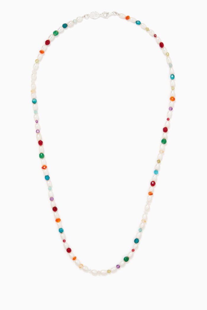Carnival Mixed Gemstone Necklace in Sterling Silver