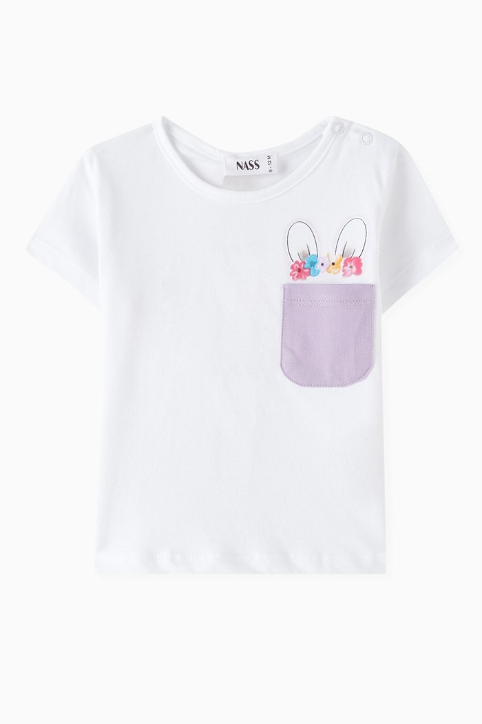 

Peekaboo Bunny Pocket T-shirt, White